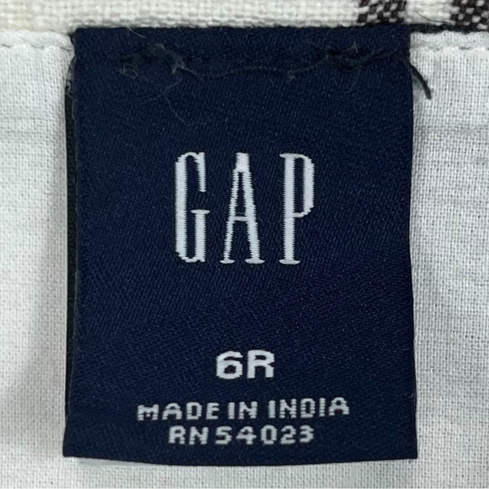Gap | Women 6R | 100% Linen Ivory & Gray Striped Circle Knee Length Skirt - Picture 4 of 6